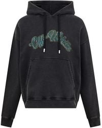 Off-White c/o Virgil Abloh - Bacchus Skate Distressed Print Cotton Long Sleeve Hoodie - Lyst