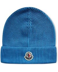 Moncler - Brand Patch Ribbed Knit Beanie - Lyst