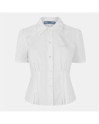 Prada - Pleated Shirt - Lyst