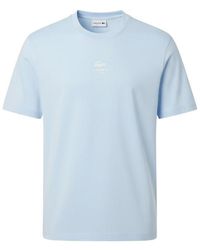 Lacoste - Signature Print Cotton T-Shirt - Lyst