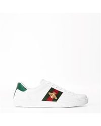 Gucci - Ace Embroidered Leather Sneaker - Lyst