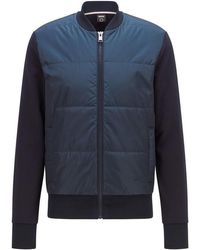BOSS - Skiles Quilted Cotton Long Sleeve Hybrid Jacket - Lyst