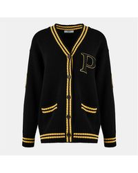 Prada - Cashmere Varsity Cardigan - Lyst