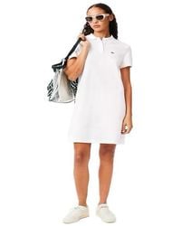 Lacoste - Ef7767 Collared Neck Knee Length T-Shirt Dress - Lyst