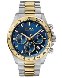 BOSS - Gents Hero Dial Two-tone Bracelet Watch - Lyst