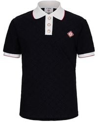 CASABLANCA - Knit Monogram Polo Shirt - Lyst