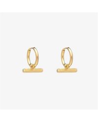 Rachel Jackson - T Bar Huggie Hoop Earrings - Lyst