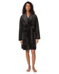DKNY - Plush Relaxed Fit Dressing Gown - Lyst
