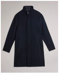 Ted Baker - Funnel Neck Overcoat - Lyst