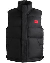 HUGO - Water-Repellent Gilet With Logo Label - Lyst
