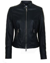 BOSS Junique Leather Jacket - Blue