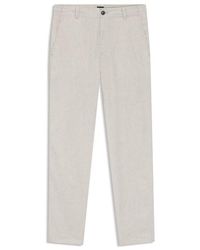 BOSS - Straight Leg Linen Trousers - Lyst