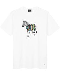 Paul Smith - Regular Fit Zebra Print T-Shirt - Lyst