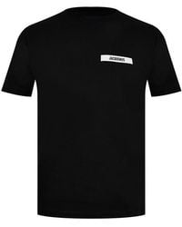 Jacquemus - Plain Cotton Grosgrain Tab T-Shirt - Lyst