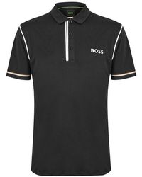 BOSS - Short Sleeve Polo Shirt With Logo Detail (Paddytech Goc) - Lyst