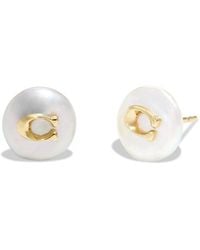 COACH - Round C Logo Stud - Lyst