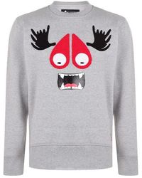 Moose Knuckles Graphic Applique Cotton-jersey Sweatshirt - Gray