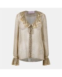 Valentino - Val Long Sleeve Chiffon Blouse - Lyst