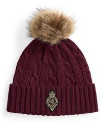 Ralph Lauren - Pom-Pom Cable-Knit Beanie - Lyst