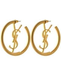 Saint Laurent - Saint Cassandre Hoop Ld63 - Lyst