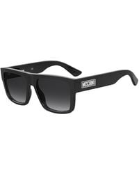 Moschino - Rect Top Round Sunglasses - Lyst