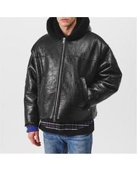 Cole Buxton - Aviator Shearling Long Sleeve Zip Shearling Jacket - Lyst