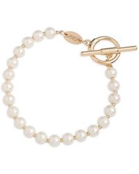 Ralph Lauren - Lauren Ralph Lauren Faux Pearl Logo Toggle Bracelet - Lyst