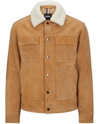 BOSS - Mahdi 10244013 Leather Jacket Man - Lyst