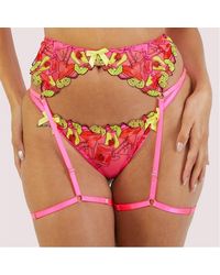 Playful Promises - Magda Neon Cocktail Embroidery Suspender Belt - Lyst