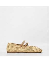 Prada - Rafia Woven Ballet Pumps - Lyst