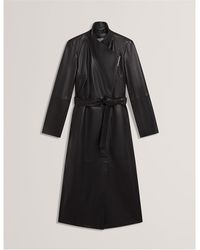 Ted Baker - Leather Wrapcoat Overcoat - Lyst