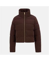Barbour - Hudson Faux Velvet Long Sleeve Short Puffer Jacket - Lyst
