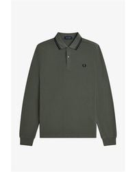 Fred Perry - Long Sleeve Twin Tipped Polo Shirt - Lyst