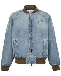 Miu Miu - Denim Blouson Jacket - Lyst