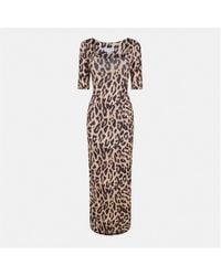 Never Fully Dressed - Leo Iris Leopard Print Floor Length Maxi Dress - Lyst