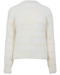 Balenciaga - Furry Logo Jumper - Lyst