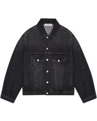 Cole Buxton - Cropped Long Sleeve Denim Jacket - Lyst