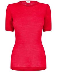 Versace - Wool Top With Short Sleeves - Lyst