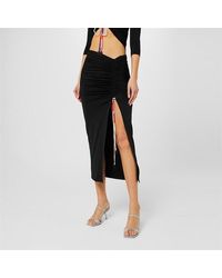 Emilio Pucci - Asymmetric Ruched Slit Midi Skirt - Lyst