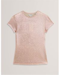 Ted Baker - Metallic Short Sleeve Slim Fit T-Shirt - Lyst