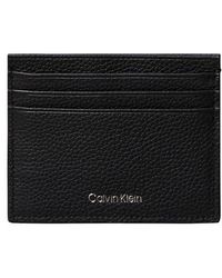 Calvin Klein - Foil Embossed Logo Leather Card Case - Lyst