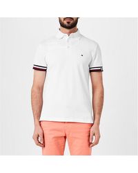 Tommy Hilfiger - Monotype Flag Cuff Slim Fit Polo - Lyst