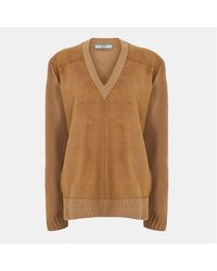 Prada - Knitted Crew Neck Jumper - Lyst