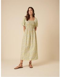 Nobody's Child - Ditsy Floral Puff Sleeve Midi Smock Dress - Lyst