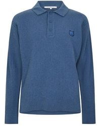 Maison Kitsuné - Fox Hooded Wool Jumper Knitted Long Sleeve Polo Shirt - Lyst