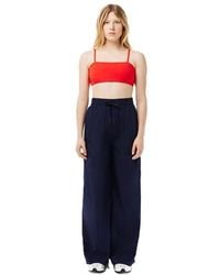 Lacoste - Oversized Wide Leg Trousers - Lyst