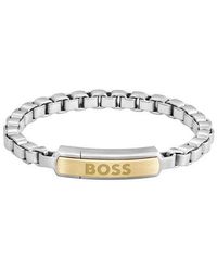 BOSS - Devon Box Chain Magnetic Closure Bracelet - Lyst