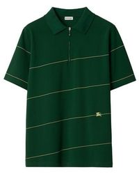 Burberry - Striped Cotton Polo Shirt - Lyst