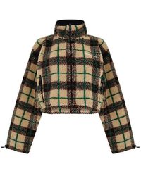 Miu Miu - Checked Teddy Jacket With Zipper - Lyst