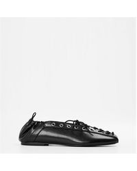 Ganni - Lace Up Ballet Pumps - Lyst